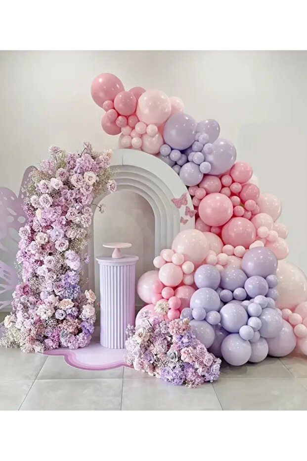 Pink Lilac Balloon Chain Set of 100