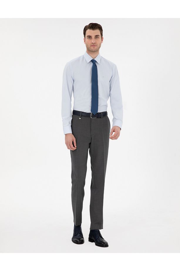 Açık Mavi Regular Fit Uzun Kollu Basic Gömlek 50307198-VR003 - 4