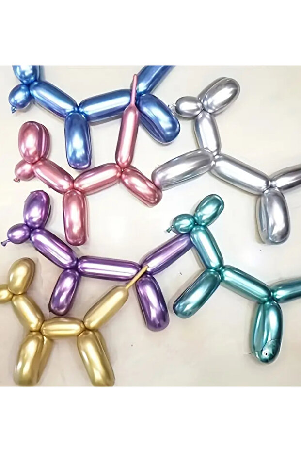 Kalisan Chrome Sausage Balloon 10 Pcs