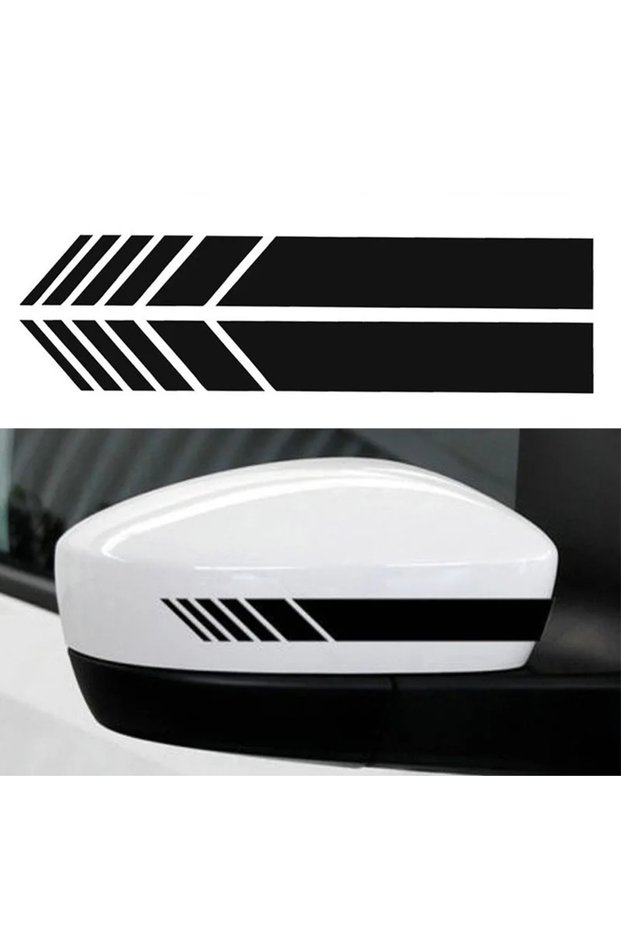 black 2pcs Car Stripe Stickers Rearview Mirror Reflective Vinyl Decals Decoration Fashion Styling Wa