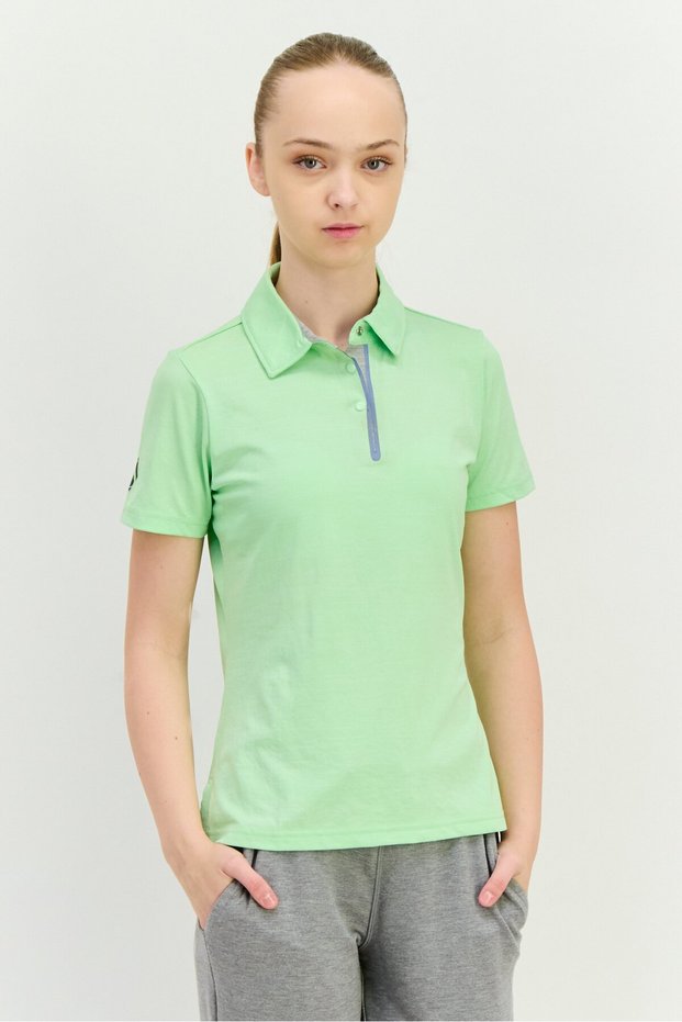 Women Sportswear Fit Short Sleeve Outdoor Polo Shirt, Light Green