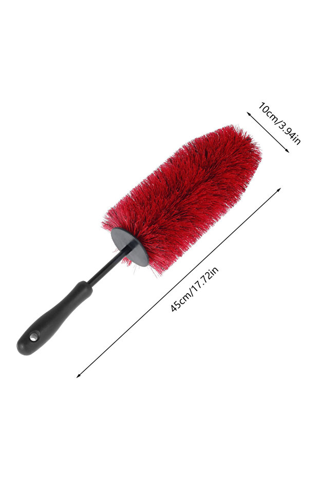 Red 45cm Car Wheel Wash Brush Multifunction Car Wheel Rim Tire Cleaning Brush Soft Non Scratch Auto