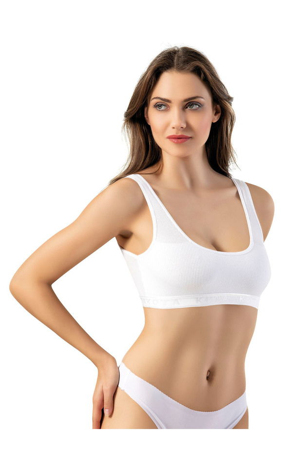 Women's Camisole Wide Strap Padded Bustier White | Corded, Reusable, Daily Comfort