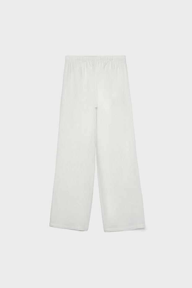 Linen blend drawstring trousers - 6