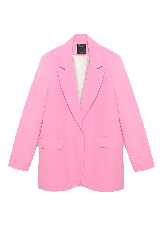Quzu Blazer Ceket Pembe - 2