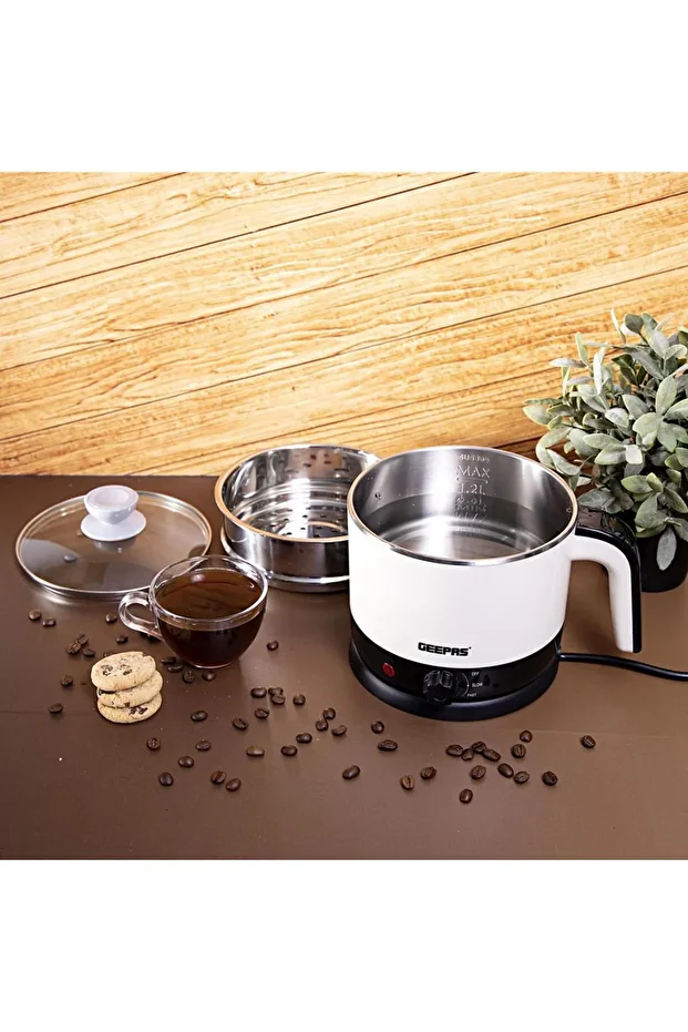 Double Layer Kettle, 360 Rotation, GK38026 | Multi-Function Kettle for Cooking Eggs, Noodles, Etc - 1