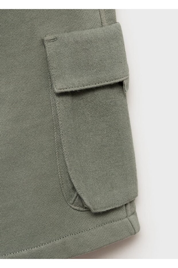 İp detaylı kargo bermuda şort - 3