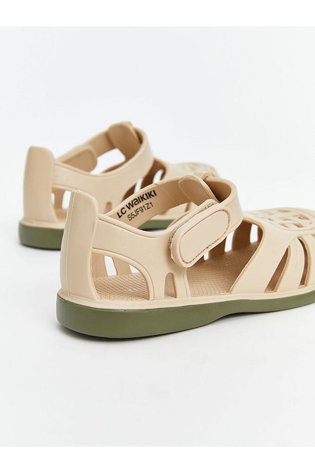 LCW STEPS Bej Cırt Cırtlı Erkek Bebek Sandalet - 5