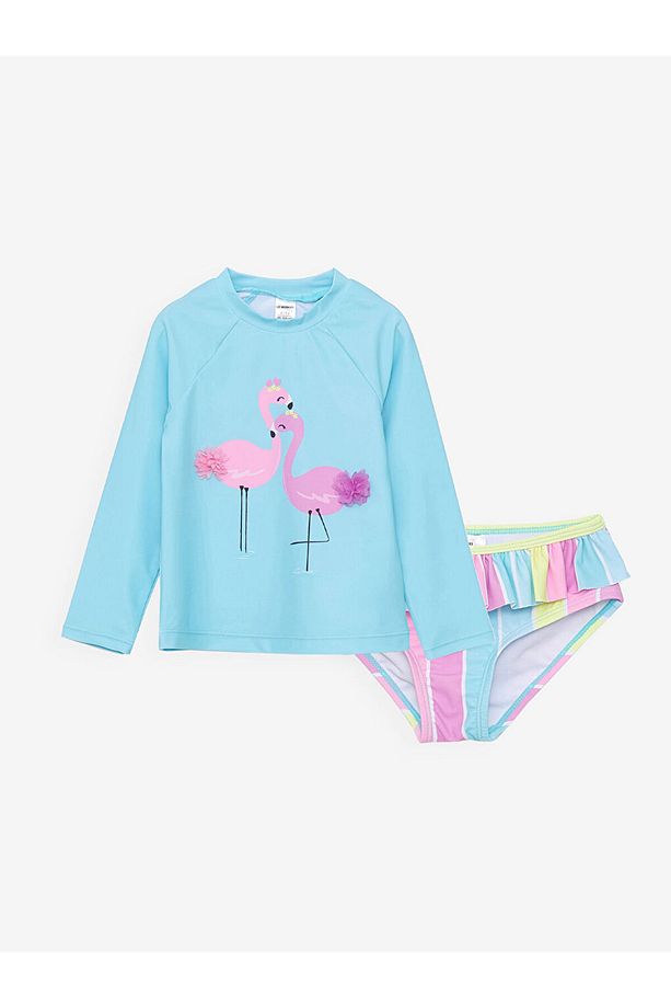 Baskılı Kız Bebek Bikini Takımı - 1