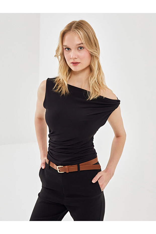 Boat Neck Women's Blouse
