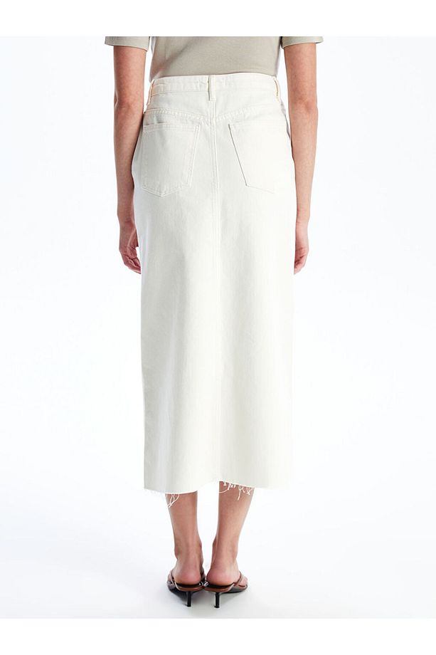 LCW Standart Fit Kadın Jean Etek Fast Moda - 5