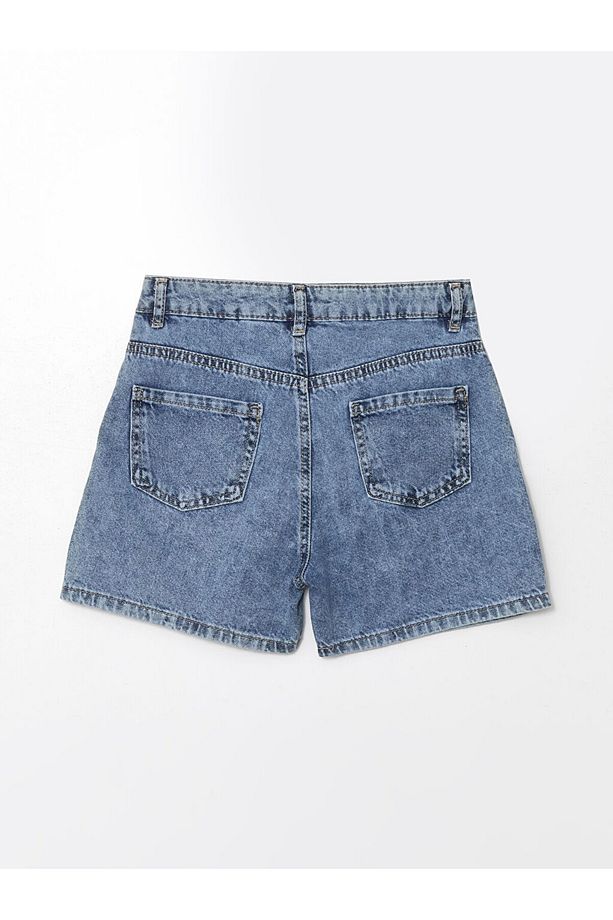 LCW Baskılı Kız Çocuk Jean Şort - 2