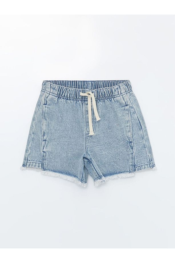 LCW Beli Lastikli Kız Çocuk Jean Şort - 1