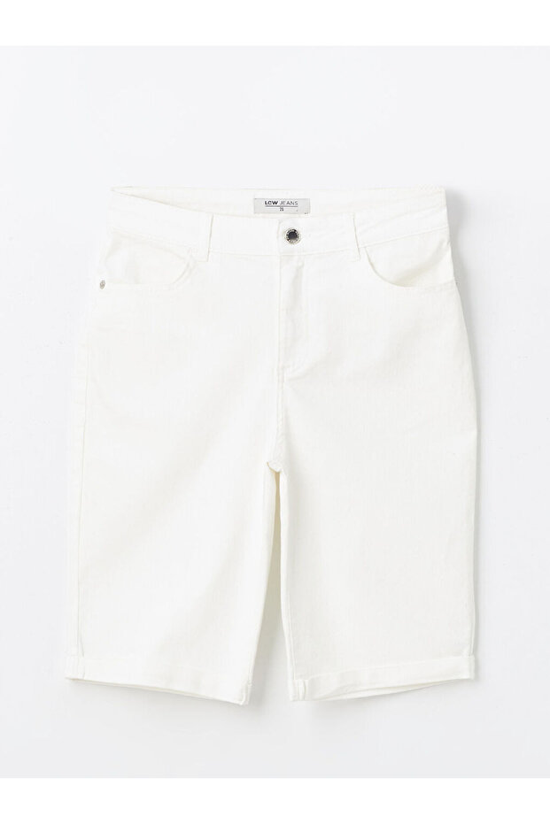 LCW Normal Bel Bermuda Fit Kadın Jean Şort - 5