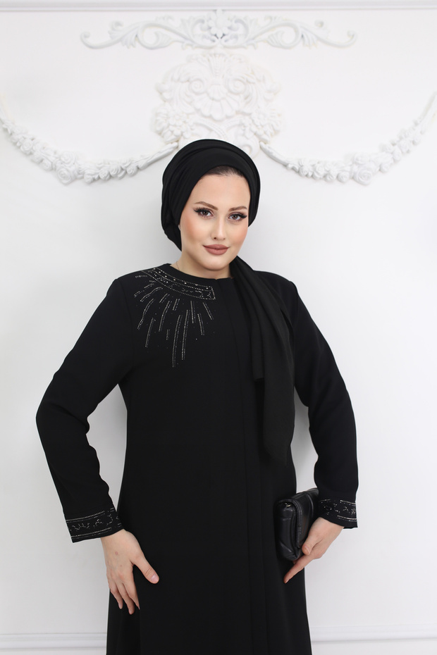 New Season Hand and Shoulder Stone Embroidered Stylish Quality Elegant Summer Honeycomb Ferace