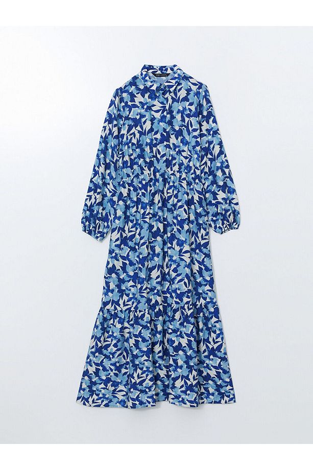 LCW Modest Gömlek Yaka Desenli Kadın Elbise - 5