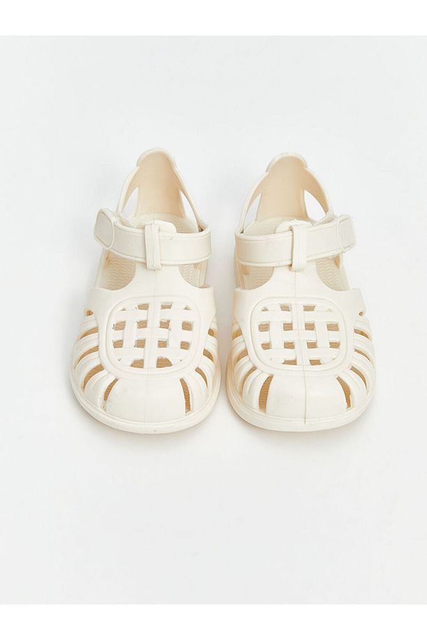 LCW STEPS Bej Cırt Cırtlı Kız Bebek Plaj Sandaleti - 3