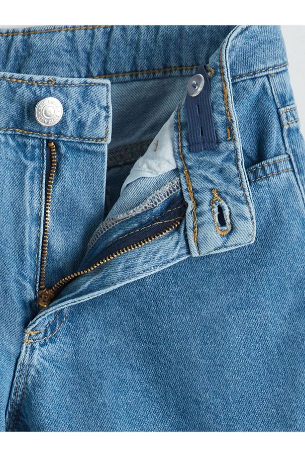 Beli Ayarlanabilir Lastikli Kız Çocuk Jean Şort - 3