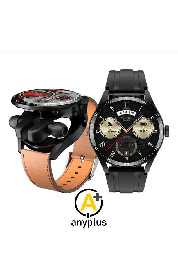 Bluetooth Kulaklıklı 2si 1 Arada Gps/nfc/siri Destekli Deri Kordonlu Watch Akıllı Saat - 2
