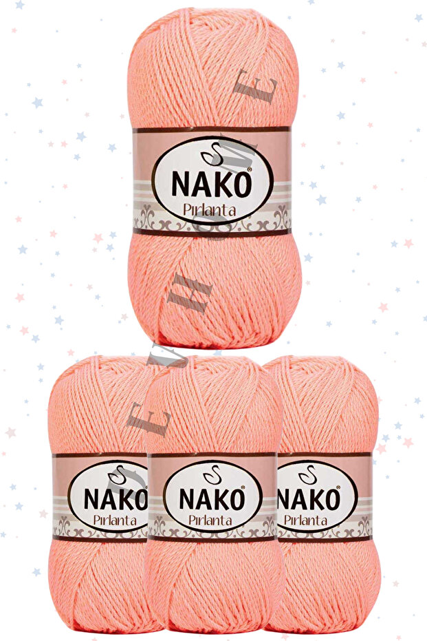 Nako Diamond Hand Knitting Yarn Amigurumi Yarn 4 Pieces Mixed Colors 225 Meters 100% Premium Micro Acrylic