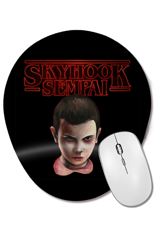 Stranger Things Stranger Sempai Oval Mouse Pad with Wrist Support