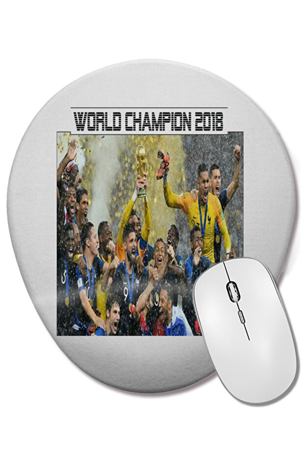 Champions 2018 Oval Mouse Pad with Wrist Support
