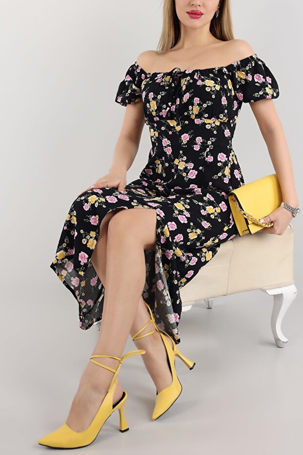 Front Laced Back Gimped Dress