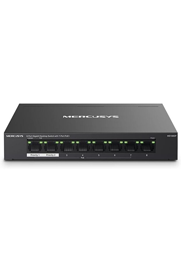 MS108GP محول سطح مكتب Gigabit مزود بـ 8 منافذ مع 7 منافذ PoE+