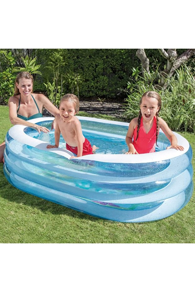 Transparent Oval Inflatable Pool - 4