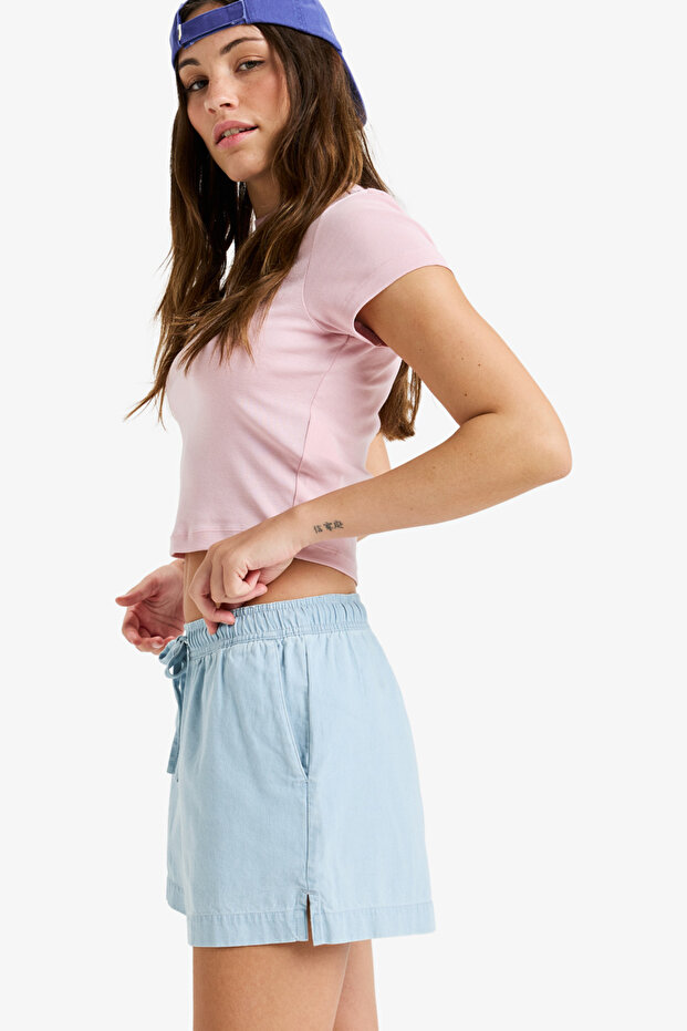 Erjds03335-Bfg0 Světle modré šortky a Bermudy - 6
