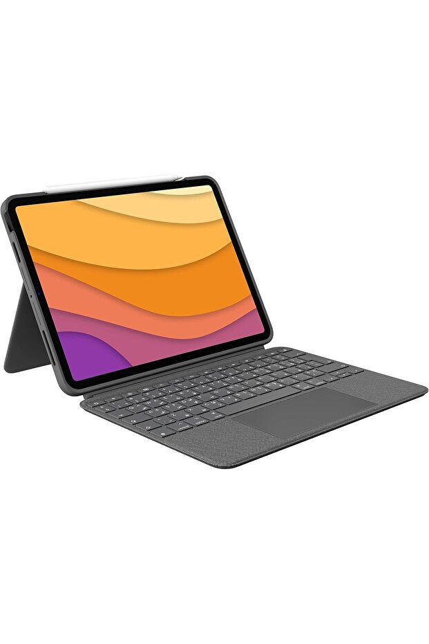 حافظة لوحة مفاتيح Combo Touch لجهاز iPad Air (الجيل الرابع والخامس - 2020 و2022) - لوحة مفاتيح قابلة للفصل بإضاءة خلفية