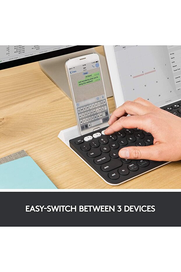 لوحة مفاتيح لاسلكية متعددة الأجهزة K780 للكمبيوتر والهاتف والكمبيوتر اللوحي – FLOW Cross-Computer Co - 2