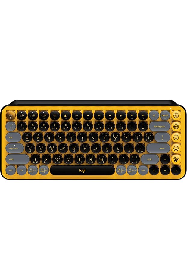 لوحة مفاتيح لاسلكية ميكانيكية من POP Keys مع مفاتيح Emoji قابلة للتخصيص، وتصميم مضغوط متين،