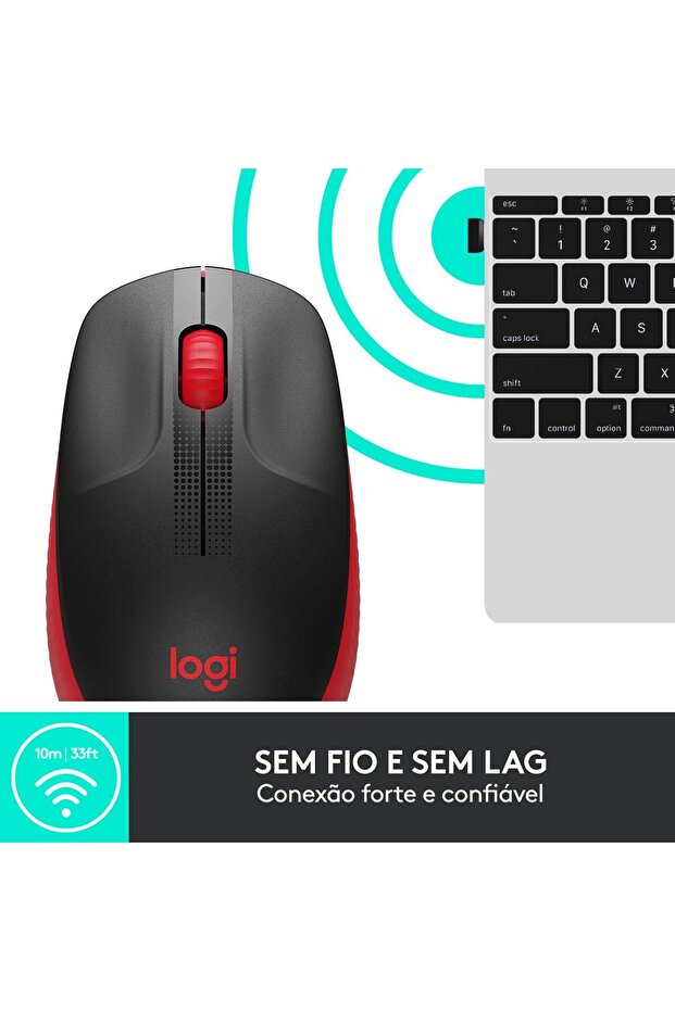 M190 Wireless Mouse, Ambidextrous Curved Design, 18 Months Battery with Saving Mode, USB Re - 3