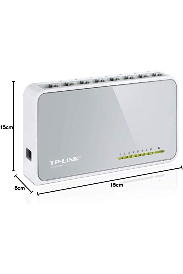 مفتاح علوي بلاستيكي 8 منافذ 10/100 متر - 7