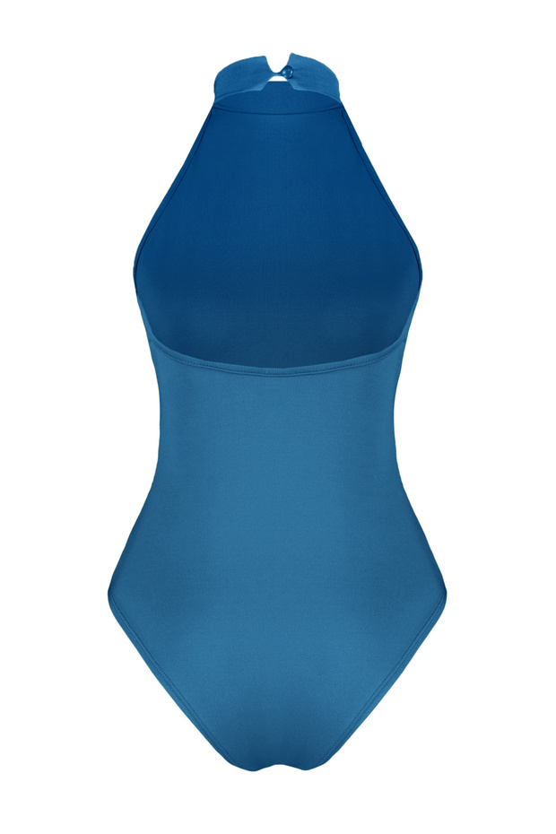 İndigo Dik Yaka Sırt Dekolteli Esnek Çıtçıtlı Örme Body TWOSS23BD00037 - 7