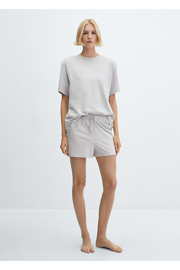 Hellgraue Damen-Pyjamahose 67065981 - 8