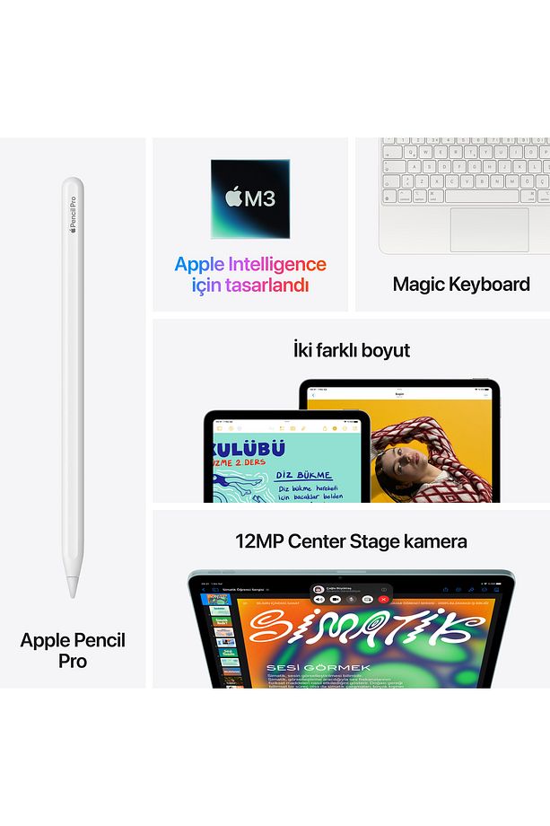 13" iPad Air Wi-Fi + Cellular 128GB - Mavi - 9