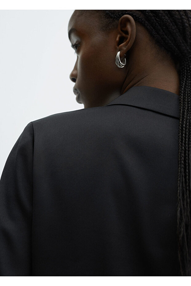 Siyah Kadın Gömlek 67007129 - 5