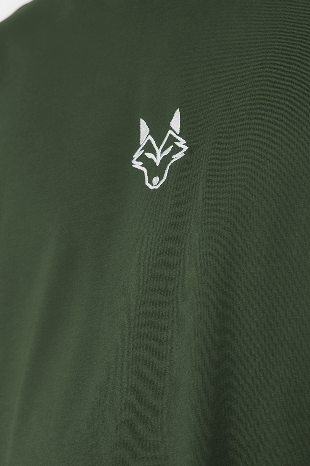 Haki Regular/Normal Kesim Kurt Nakışlı %100 T-Shirt TMNSS24TS00056 - 6