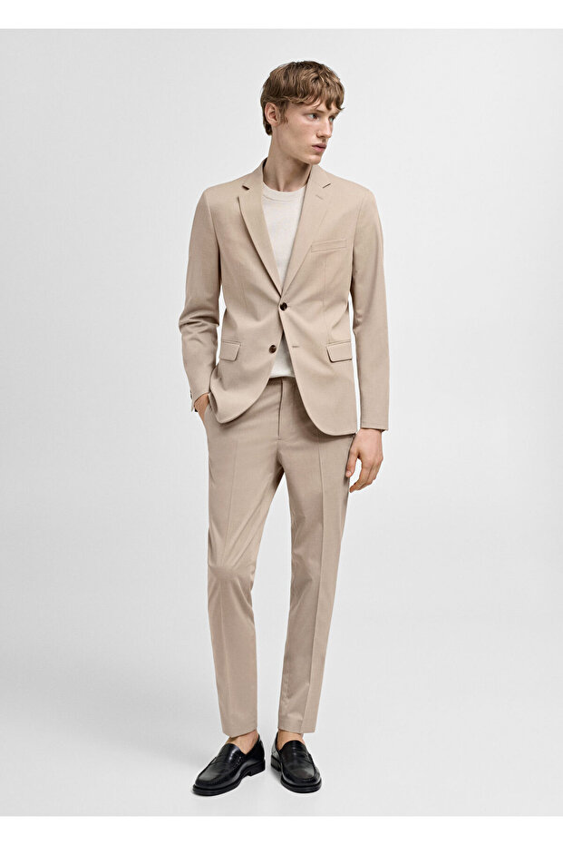 Erkek Bej Blazer Ceket 77110578 - 9