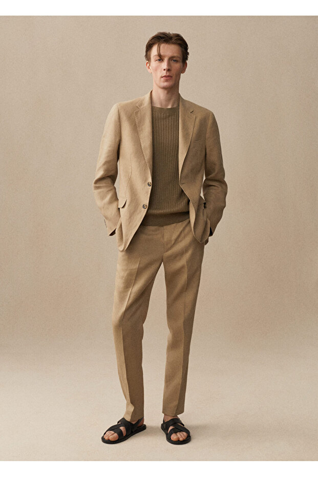 Koyu Camel Erkek Blazer Ceket 77110587 - 6