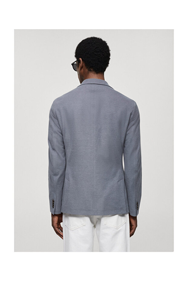 Structured slim fit cotton blazer - 9