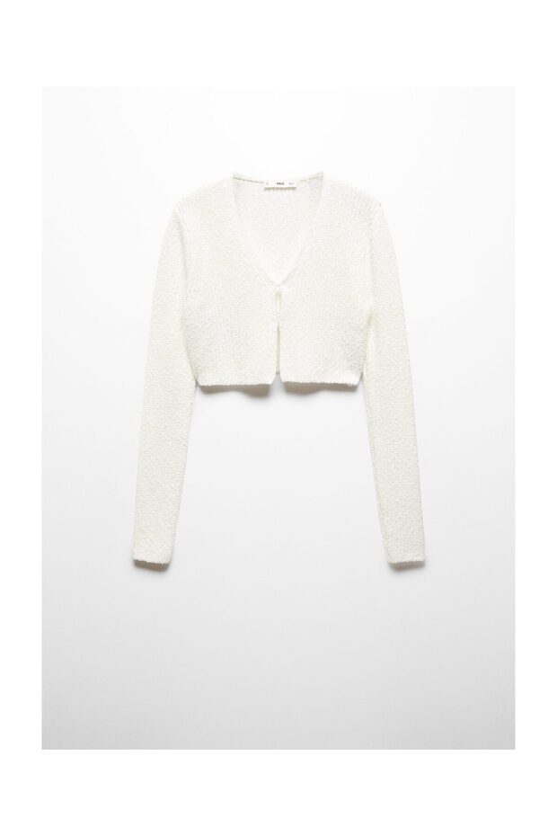 Knitted cropped cardigan - 1