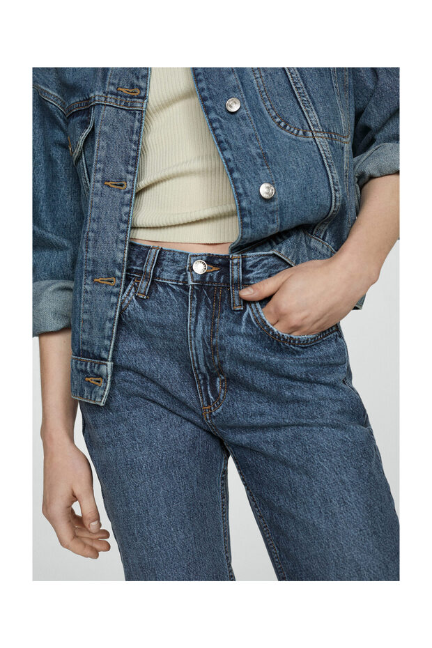 Mid-rise straight jeans - 7