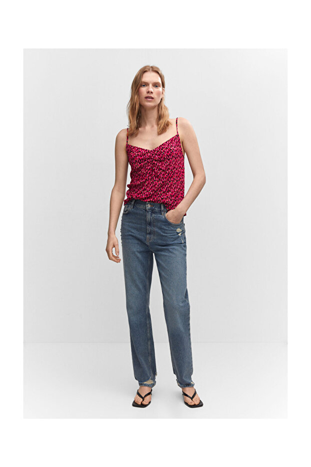 Bedrucktes Rüschenoberteil - 7