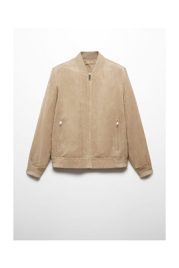 Suede-effect bomber jacket - 1