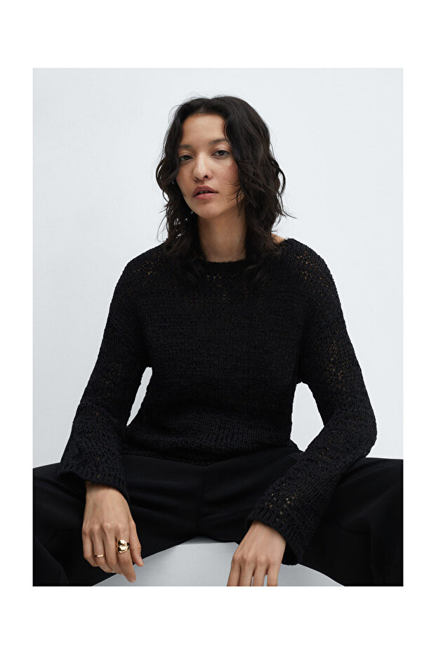 Boat-neck knitted sweater - 3