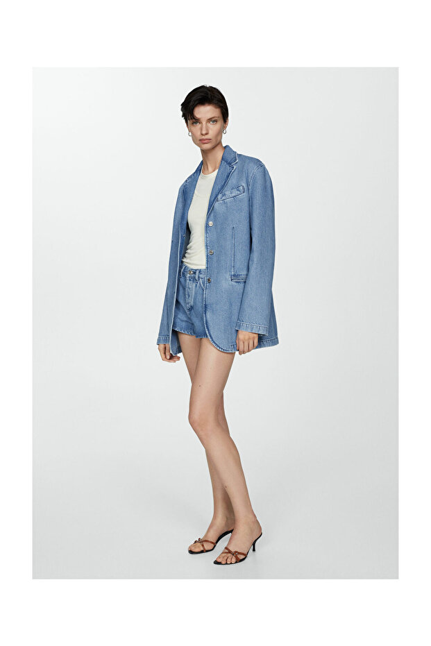 Denim jacket with buttons - 8