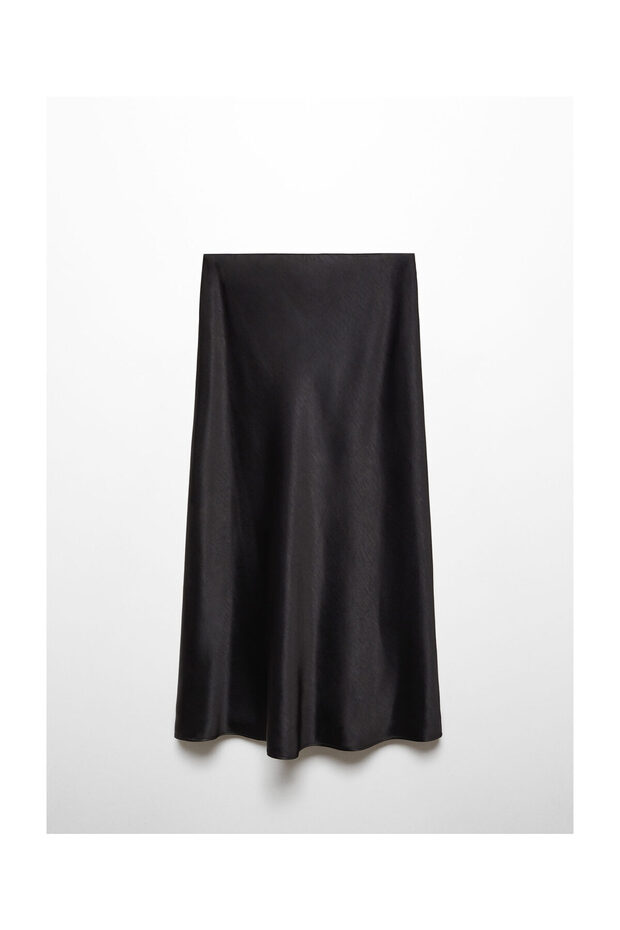 Midi satin skirt